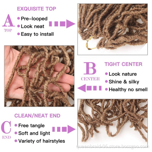 Nu Faux Locs Crochet Braids Hair Pre-looped Twist Braiding Hair Synthetic African Roots Braid Collection Extended Soft Locs Hair